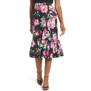 Eliza J floral ruffle skirt